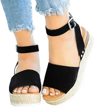 Walking Sandals Women, Beach Sandals for Women Casual Summer Espadrille Wedge Sandals Platform Sandals