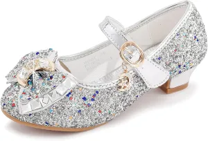 Walofou Flower Girls Wedding Party Heel Princess Shoes Flats for Kid Toddler
