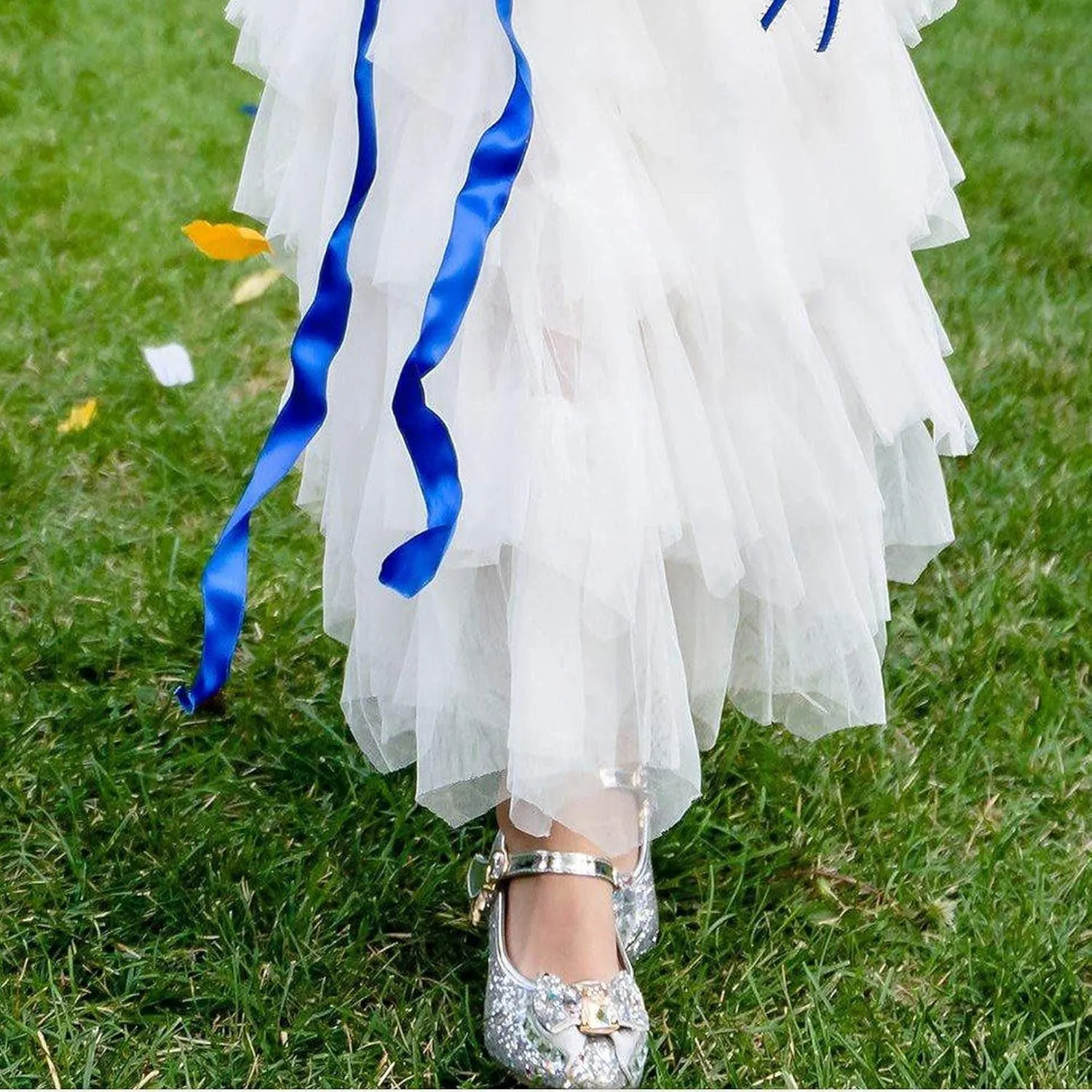 Walofou Flower Girls Wedding Party Heel Princess Shoes Flats for Kid Toddler