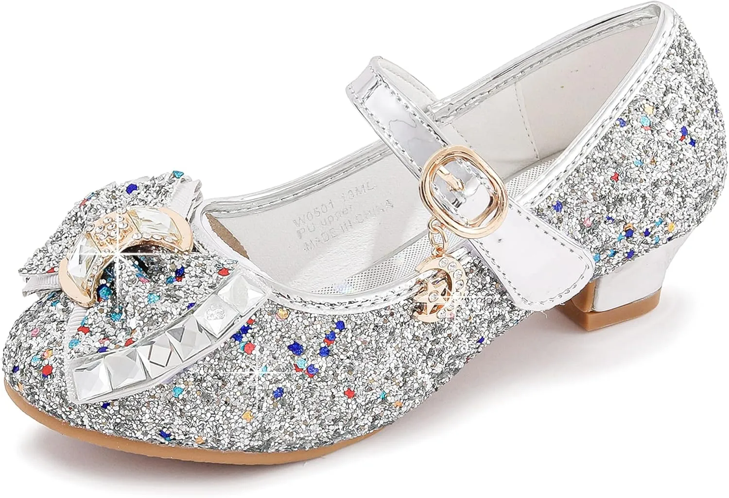 Walofou Flower Girls Wedding Party Heel Princess Shoes Flats for Kid Toddler