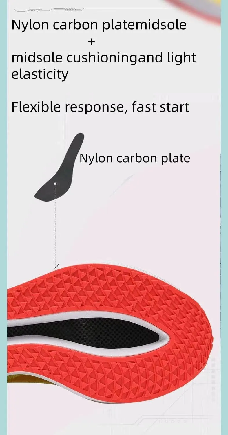 Winter Leisure Sports Jogging mesh Full Palm Carbon Plate Running Shoes, Lightweight Cushioning Racing Training Shoes for Men and Women