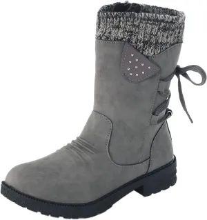 Winter Snow Boots for Women Mid Calf Boots Women 2024 Snow Boots Women Fashion Casual Vintage Retro Boots Lace Up