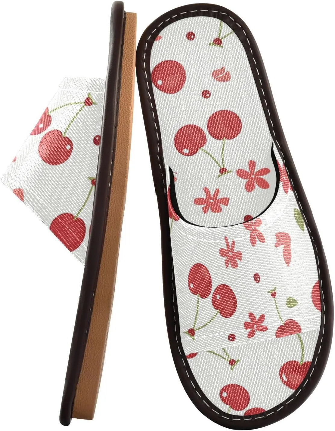 Women's Cherry Blossom Foldable Sandals - Lightweight Travel Slippers for Purse | Quick-Dry Mesh & Ergonomic Heel Support
