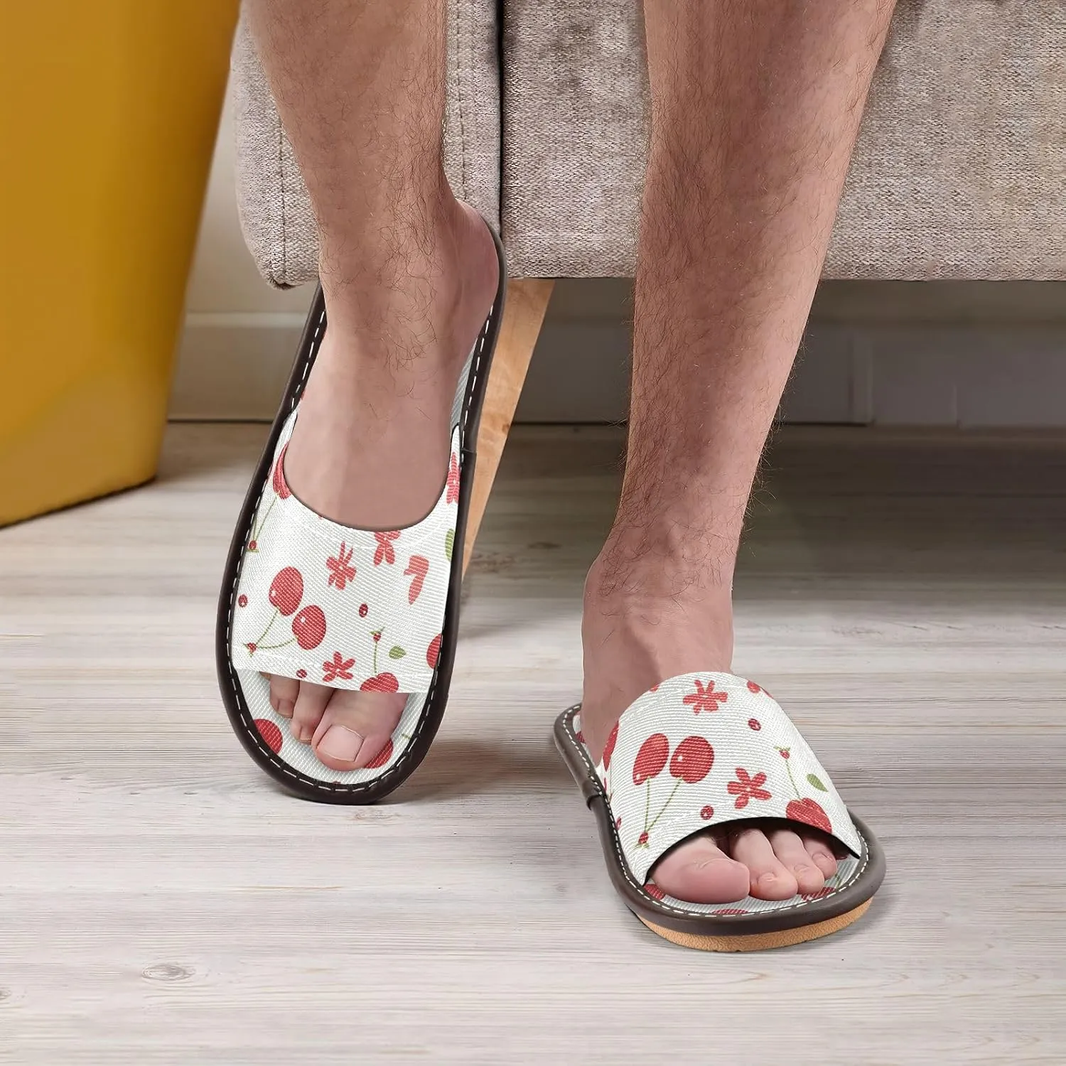 Women's Cherry Blossom Foldable Sandals - Lightweight Travel Slippers for Purse | Quick-Dry Mesh & Ergonomic Heel Support