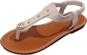 Women's Elastic Ankle Strap Flat Sandals Minimalist Summer Casual Cool Shoes Fashion Flat Sandals for Women