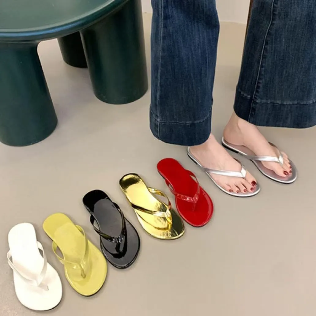 WomenS Minimalist Flip Flops  Comfortable Beach Sandals Slip On Leather Thong Flat Sandals Dressy