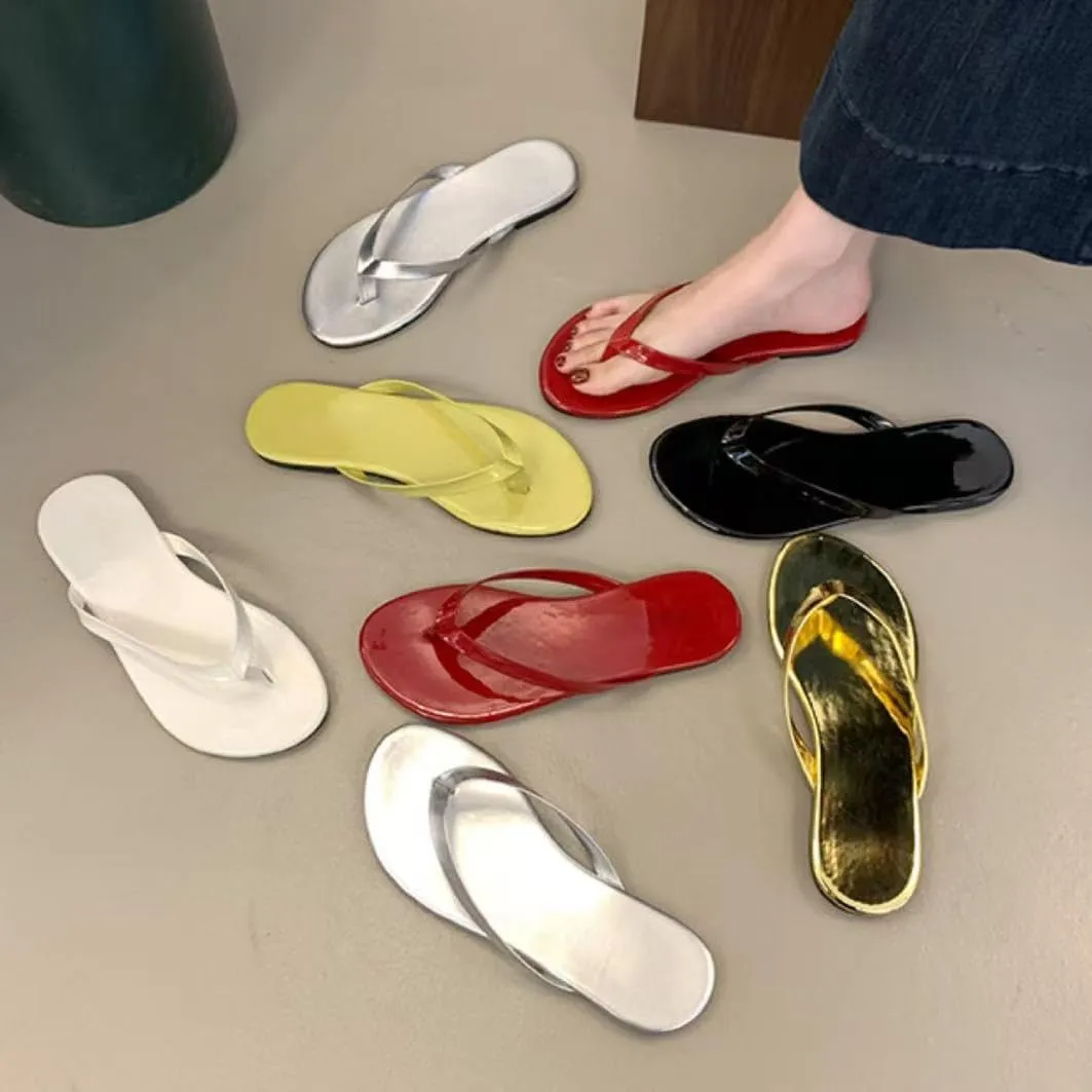 WomenS Minimalist Flip Flops  Comfortable Beach Sandals Slip On Leather Thong Flat Sandals Dressy