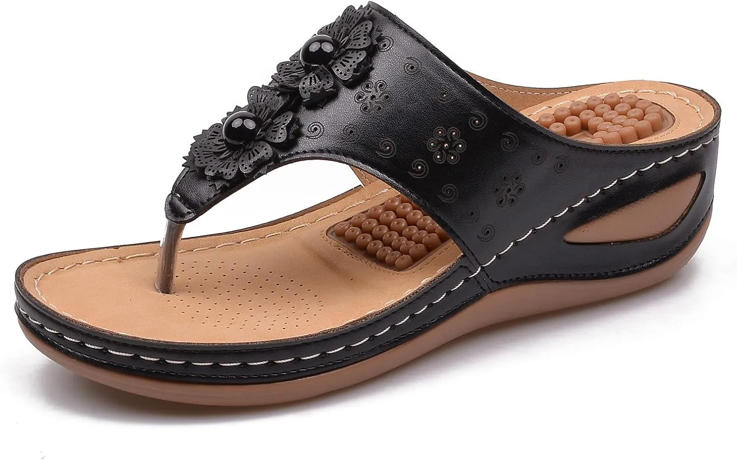 Womens Sandals with Arch Support Walking Flip Flops with Arch Support Sandals Ankle Strap Comfortable Dressy Wedge WomenS Orthopedic Sandals