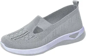 Women's Woven Orthopedic Breathable Soft Shoes Tennis Shoes Men Mesh Casual Shoes Trendy Women's Fashion Sneakers White Tennis Shoe Trainers Shoe