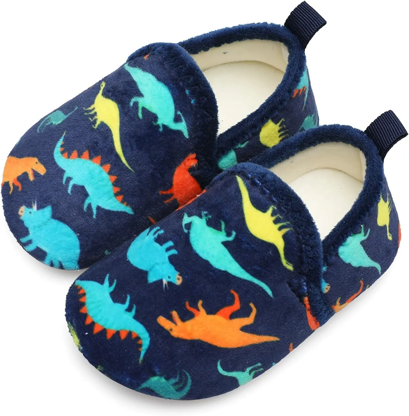XIHALOOK Toddler Boys Girls House Slippers with Microfleece Lining Cozy Household Shoes Non-slip for Kids