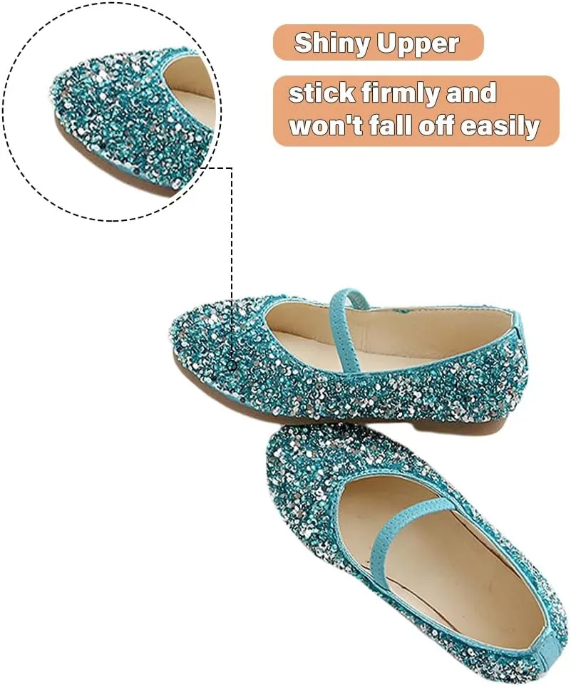 YIBLBOX Girls Dress Shoes Mary Jane Flats Princess Dresses for Girls Ballet Flats Glitter Shoes Flower Girls Shoes