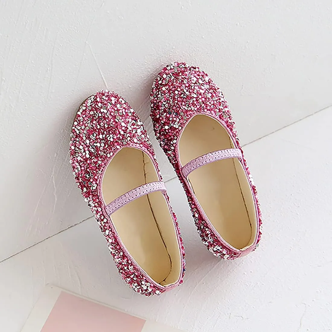 YIBLBOX Girls Dress Shoes Mary Jane Flats Princess Dresses for Girls Ballet Flats Glitter Shoes Flower Girls Shoes