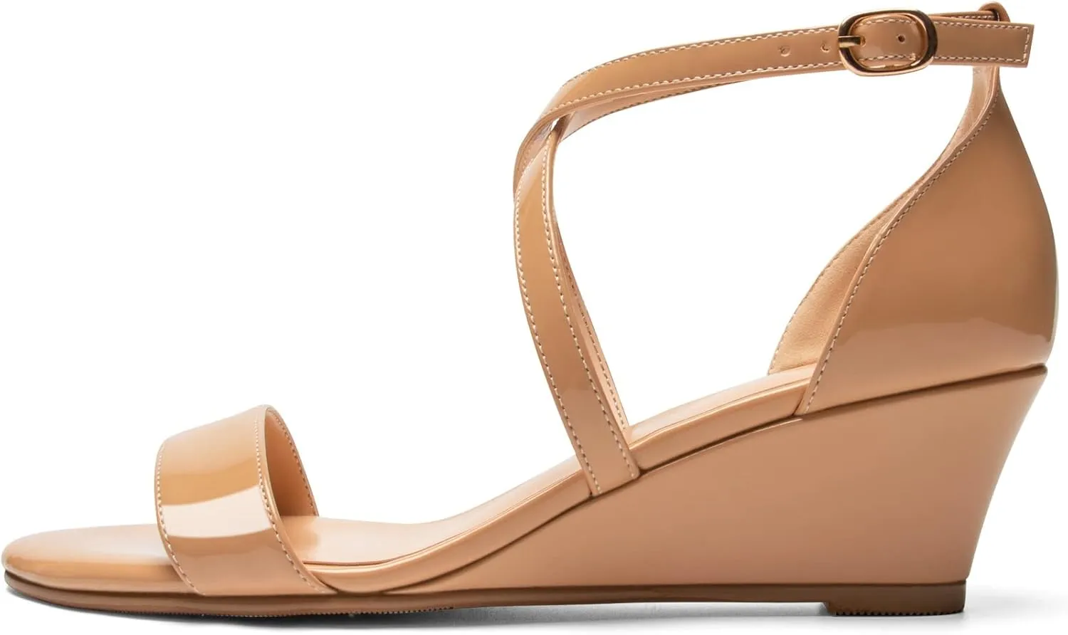 Zamikoo Women's Criss Cross Wedge Heels Sandals Open Toe Ankle Strap with Adjustable Buckle US Size 5 - Size 13