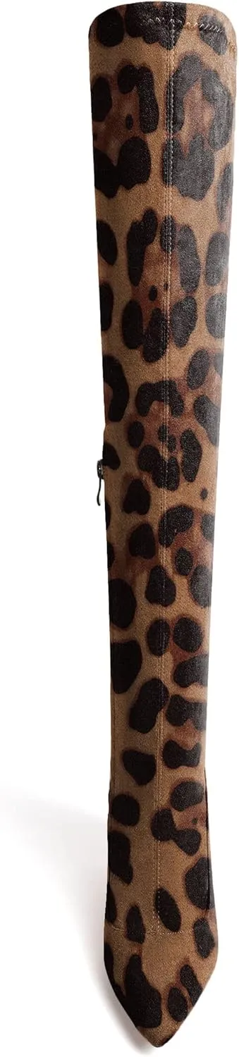 Zamikoo Women's Over The Knee Boots Chunky Heel Pointed Toe Thigh Boots 3.5 Inches